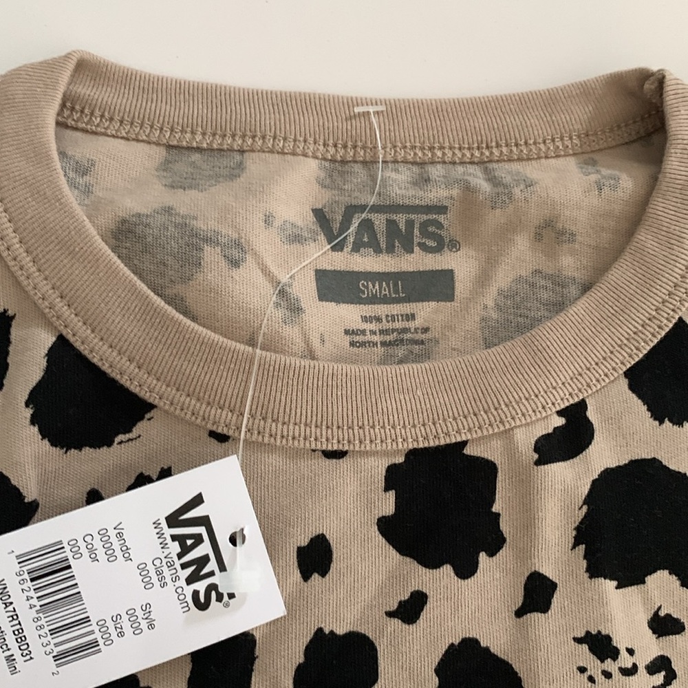 Vans Womens Animal Instinct Mini T-Shirt Cobblestone size S NWT - Picture 12 of 12